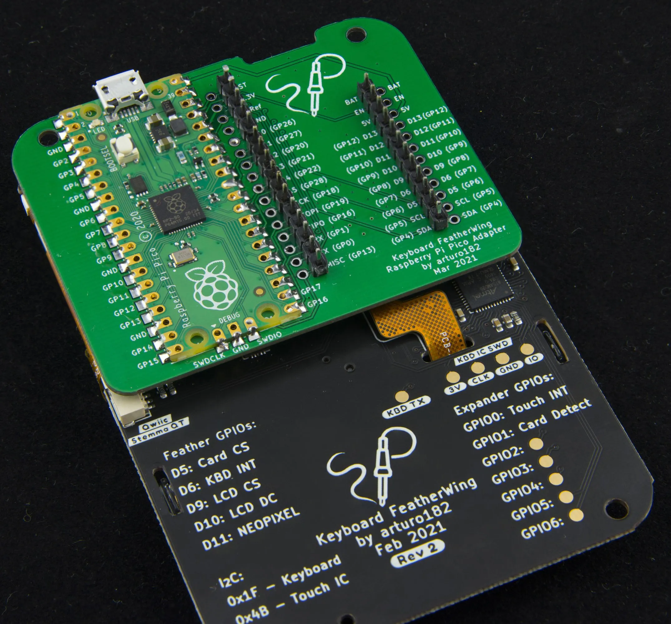 Raspberry Pi Pico adapter for Keyboard FeatherWing