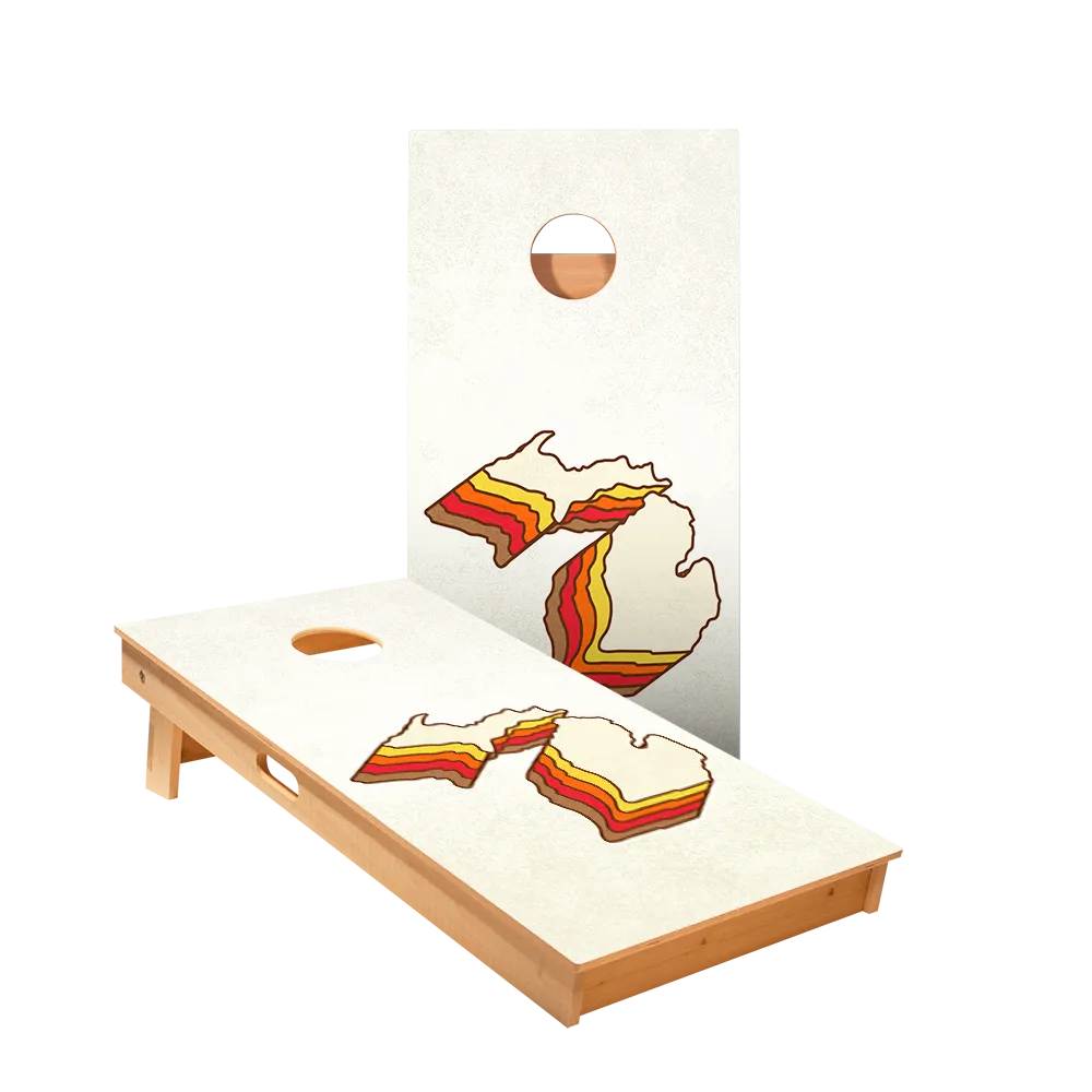 Retro Michigan Star Cornhole Boards