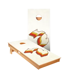Retro Michigan Star Cornhole Boards