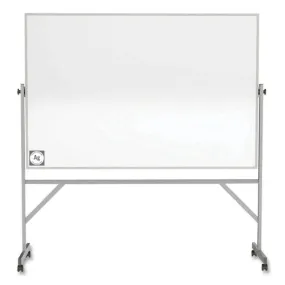 Reversible Magnetic Hygienic Porcelain Whiteboard With Aluminum Frame, 72" X 48", White Surface, Satin Aluminum Frame