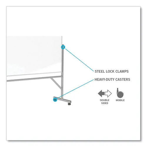 Reversible Magnetic Porcelain Whiteboard With Aluminum Frame, 36" X 48", White Surface, Satin Aluminum Frame