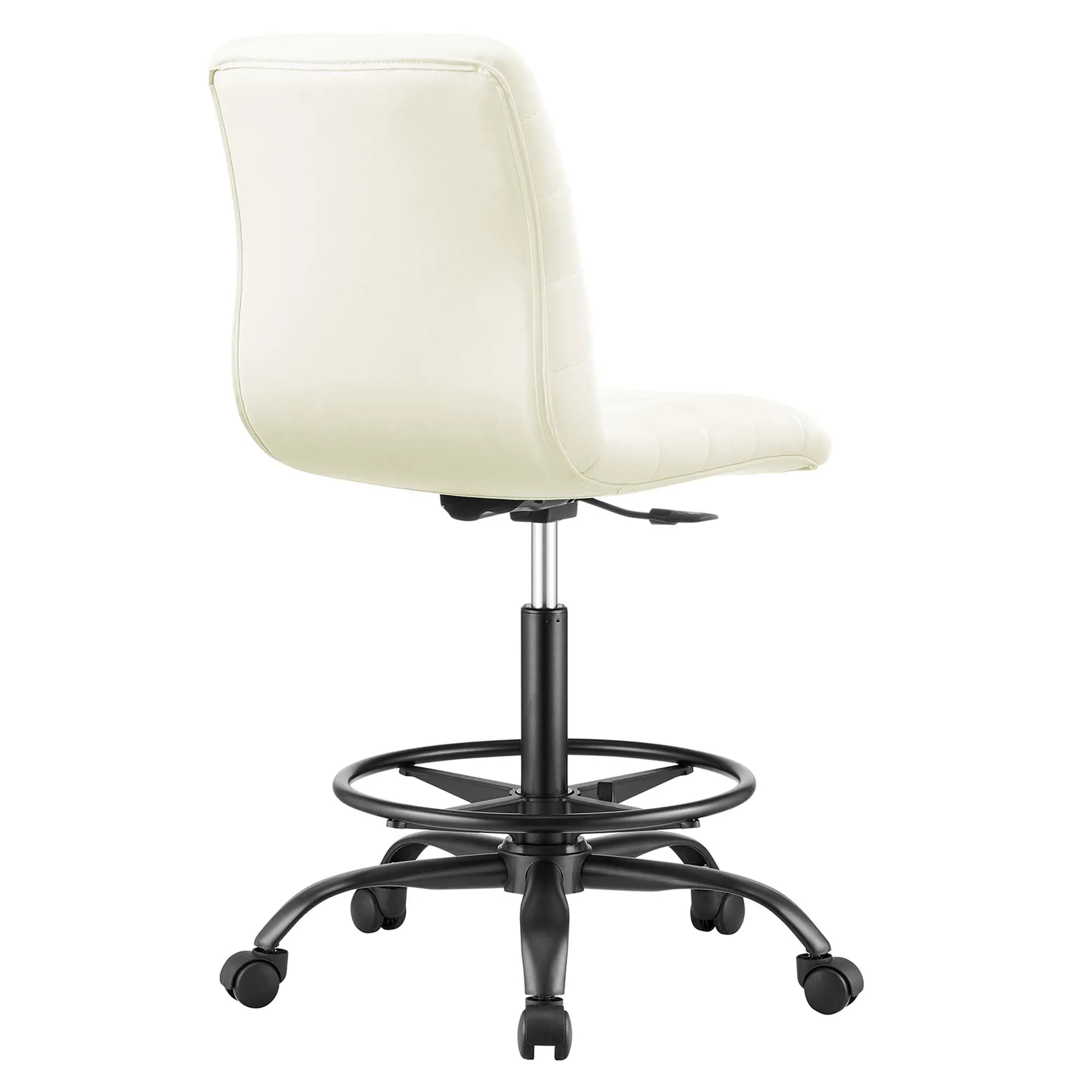 Ripple Armless Vegan Leather Drafting Chair by Modway