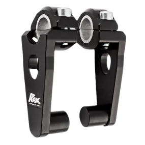 Rox Pivoting Handlebar Risers 76mm Rise, 22 & 28mm Handlebar Anodized Black (1R-P3SEK)