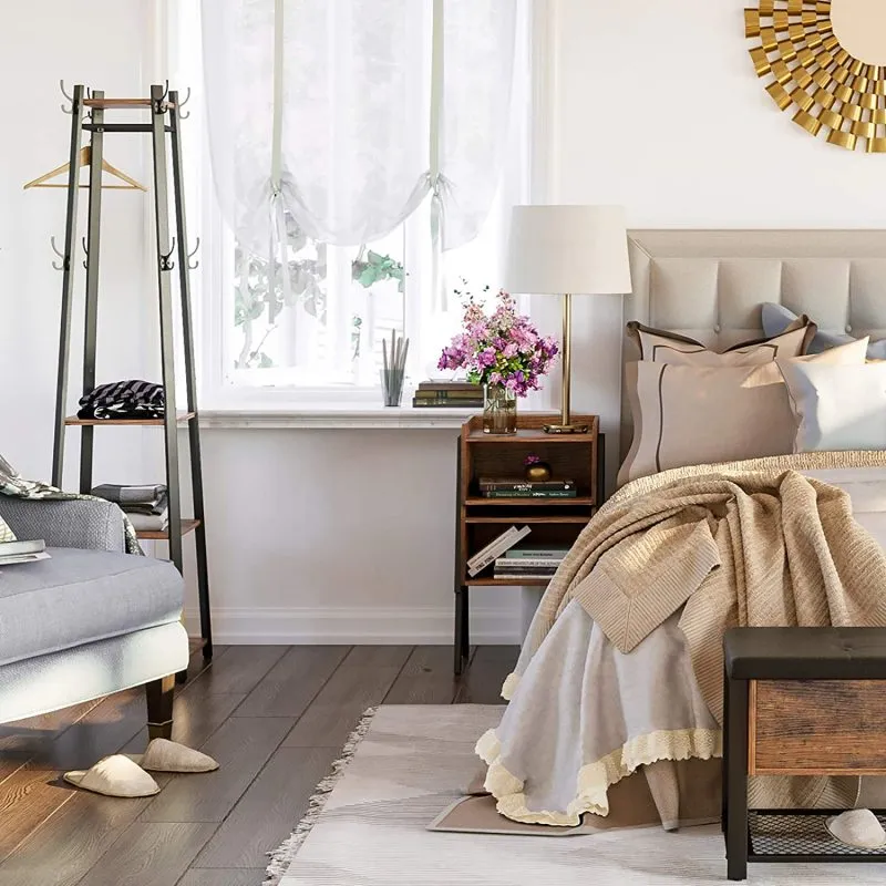 Rustic Brown And Black Side-Table