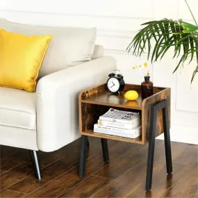 Rustic Brown And Black Side-Table