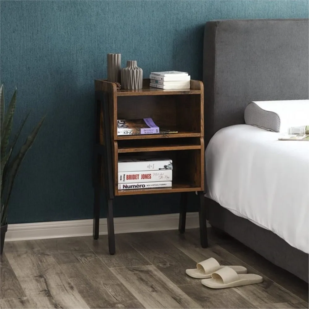 Rustic Brown And Black Side-Table