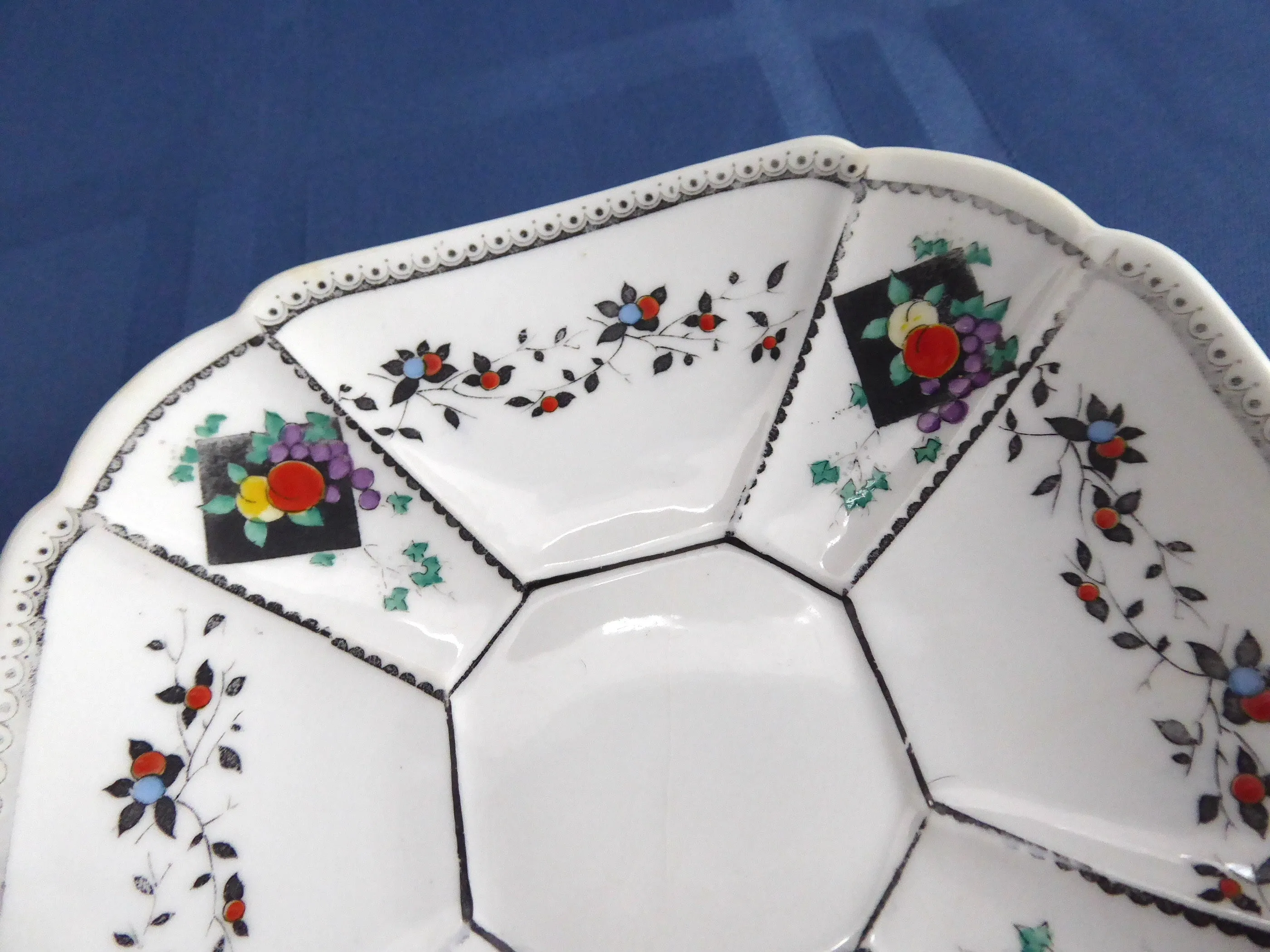 Saucer Only Shelley Fruit And Diamonds Queen Anne Square Paneled Art Deco 1912