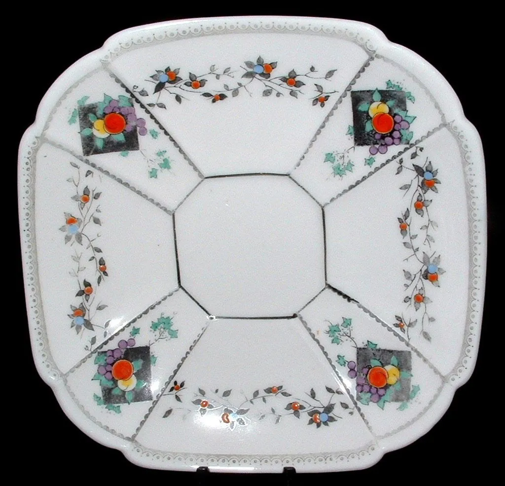 Saucer Only Shelley Fruit And Diamonds Queen Anne Square Paneled Art Deco 1912