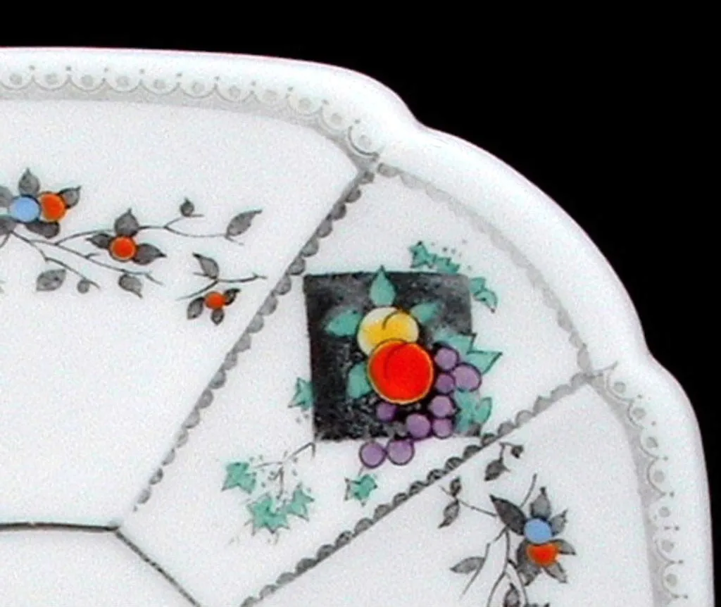 Saucer Only Shelley Fruit And Diamonds Queen Anne Square Paneled Art Deco 1912