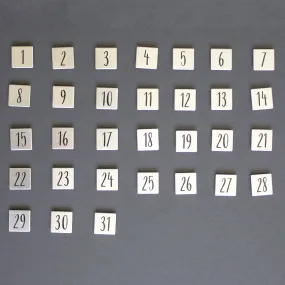 Script Number Stainless Steel Magnet Set