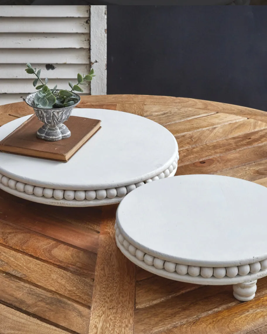 Set of 2 Round Distressed Risers