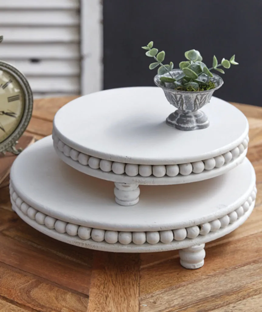 Set of 2 Round Distressed Risers