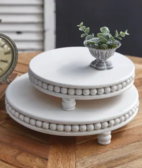 Set of 2 Round Distressed Risers