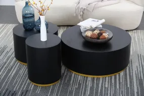 Set of 3 Round Coffee Table side Table End Table for Living Room Fully Assembled