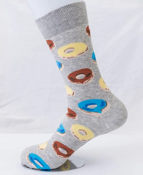 SF08 Gray Donut Crew Socks