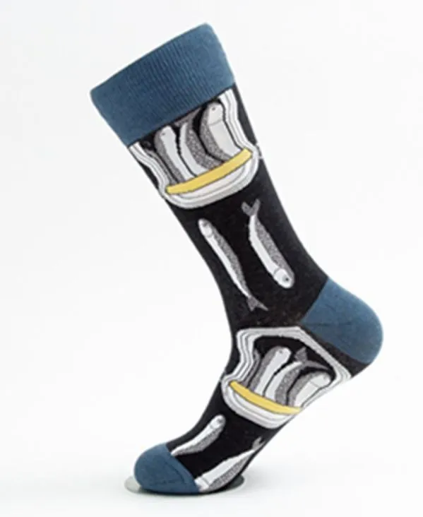 *SF941 Black Can of Sardines Socks