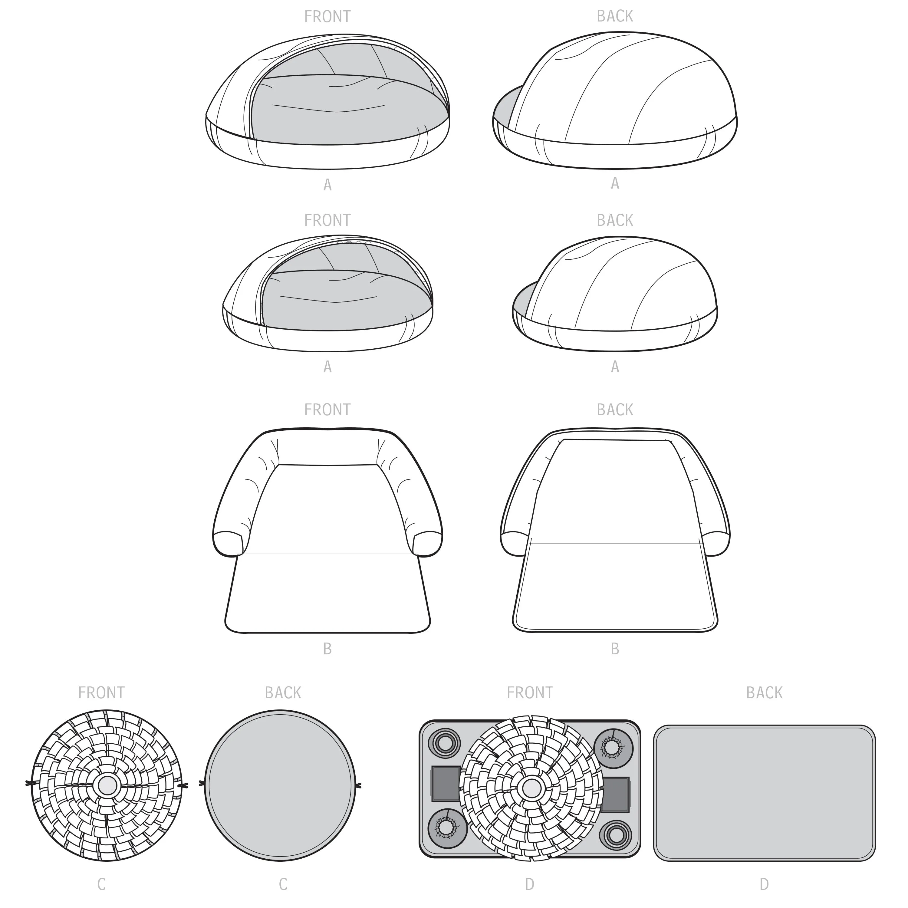 Simplicity Pattern 9445 Pet Bed, Chair Cover and Play Mats