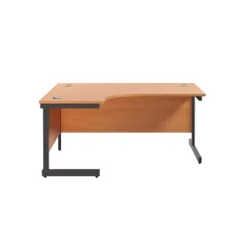 Single Upright Left Hand 1600mm Crescent Desk