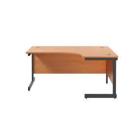 Single Upright Right Hand 1600mm Crescent Desk