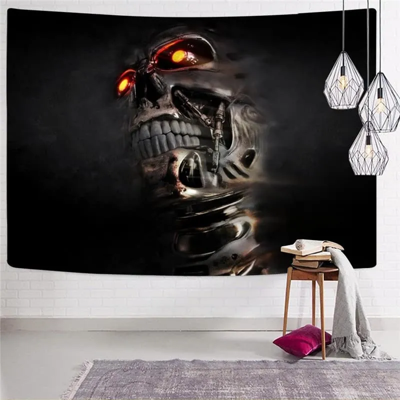 Skull Tapiz Punk Tapestries metal Wall Tapestry Wall Hanging Mandala Witchcraft