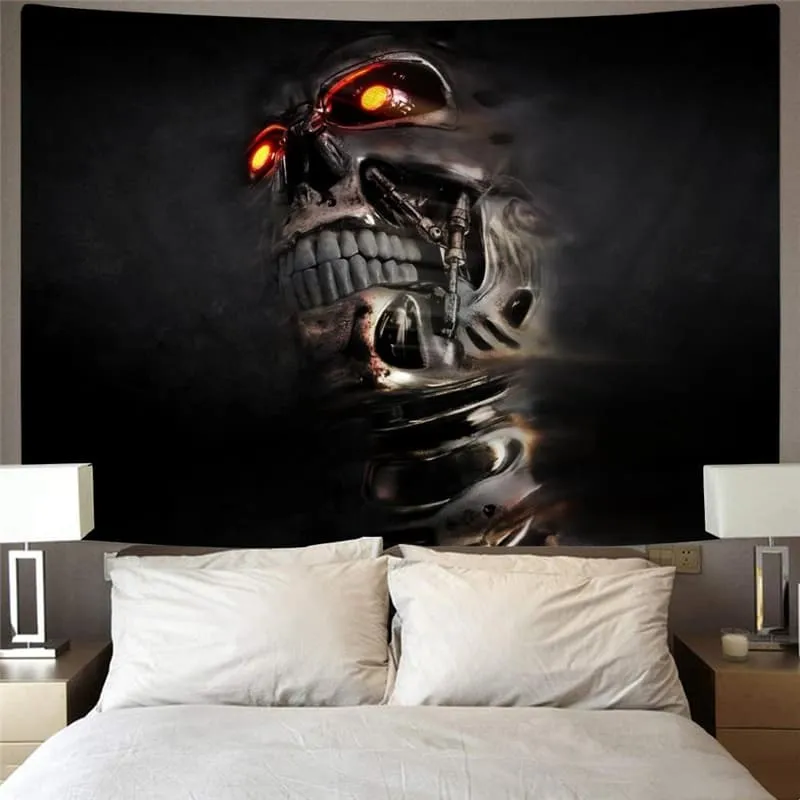 Skull Tapiz Punk Tapestries metal Wall Tapestry Wall Hanging Mandala Witchcraft
