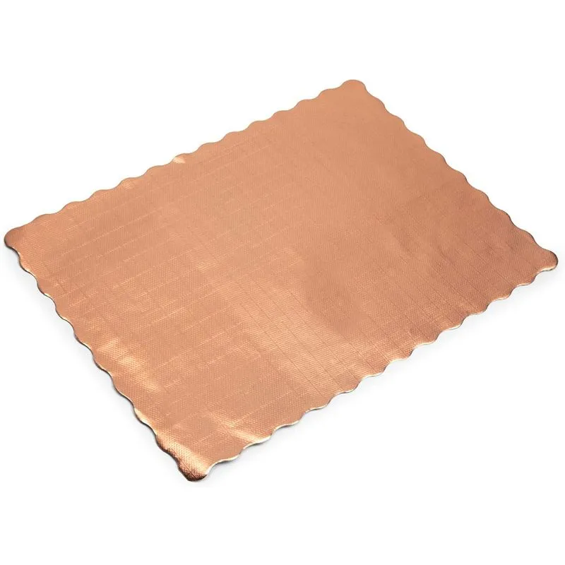 Sparkle and Bash Metallic Paper Placemats for Table, Rose Gold (14 x 10 in, 100 Pack)