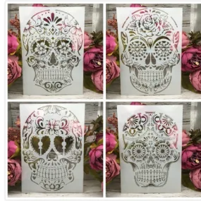 STENCILS SUGAR SKULL SET OF 4