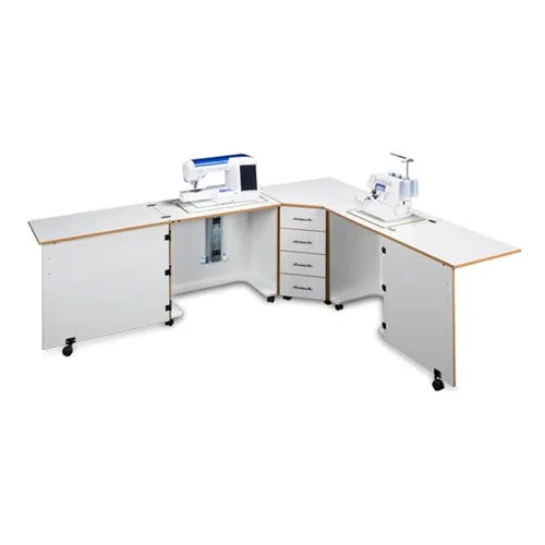 Sylvia Model 1810 Combo Cabinet in White w/Oak Trim