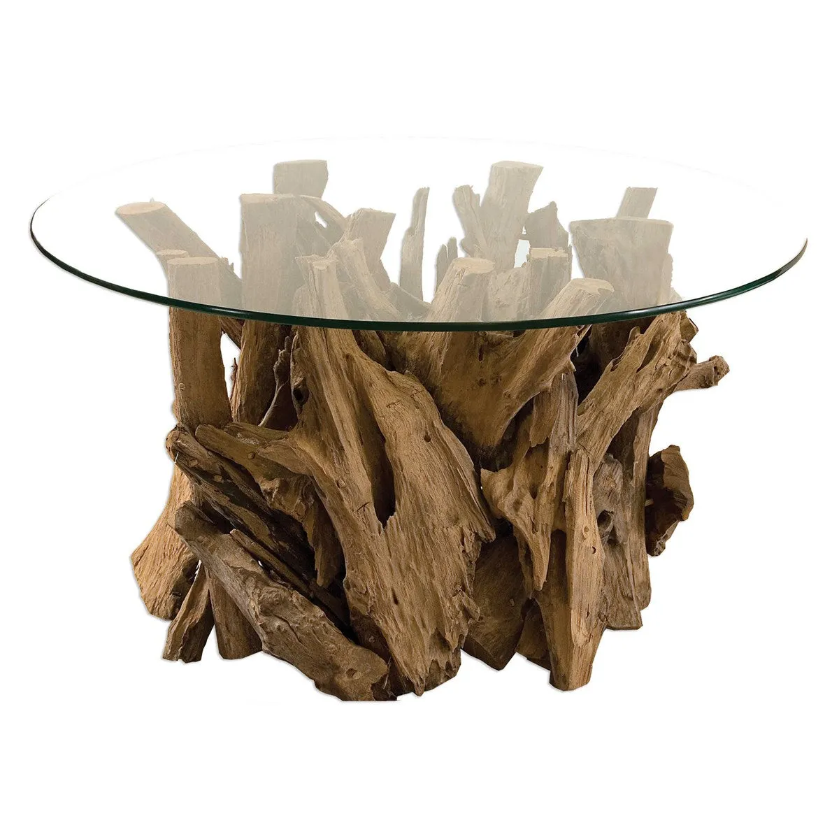 Teak Driftwood 36" Round Coffee Table