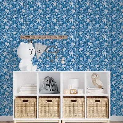 Tempaper & Co. Otomi Dove Removable Peel and Stick Wallpaper, Summer Night, 28 sq. ft.