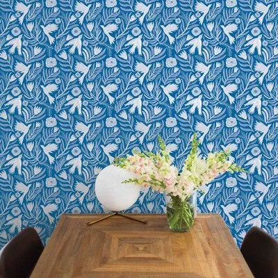 Tempaper & Co. Otomi Dove Removable Peel and Stick Wallpaper, Summer Night, 28 sq. ft.
