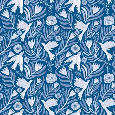 Tempaper & Co. Otomi Dove Removable Peel and Stick Wallpaper, Summer Night, 28 sq. ft.