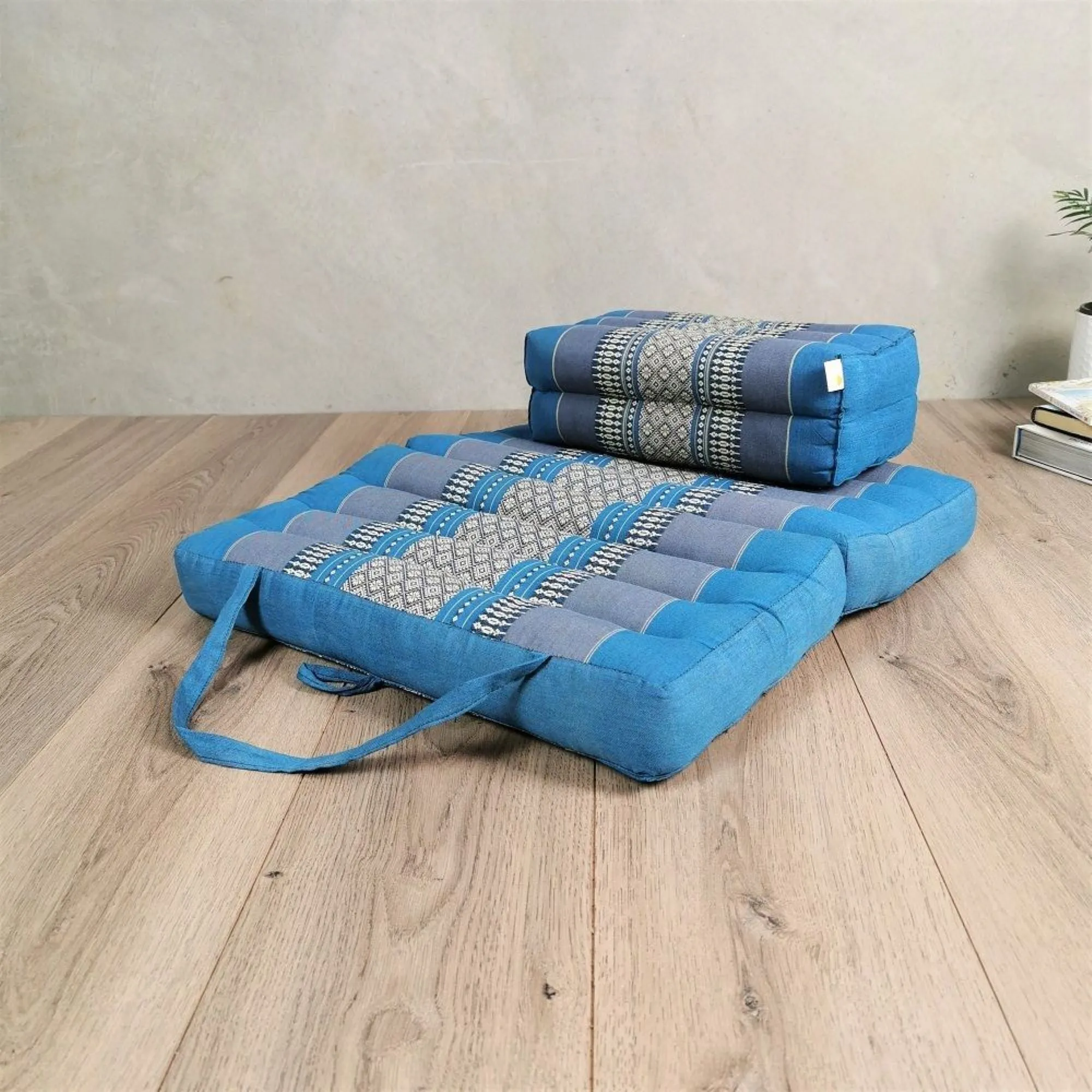 Thai kapok cushion Foldable Meditation Cushion   Seating Block Set RedEle.