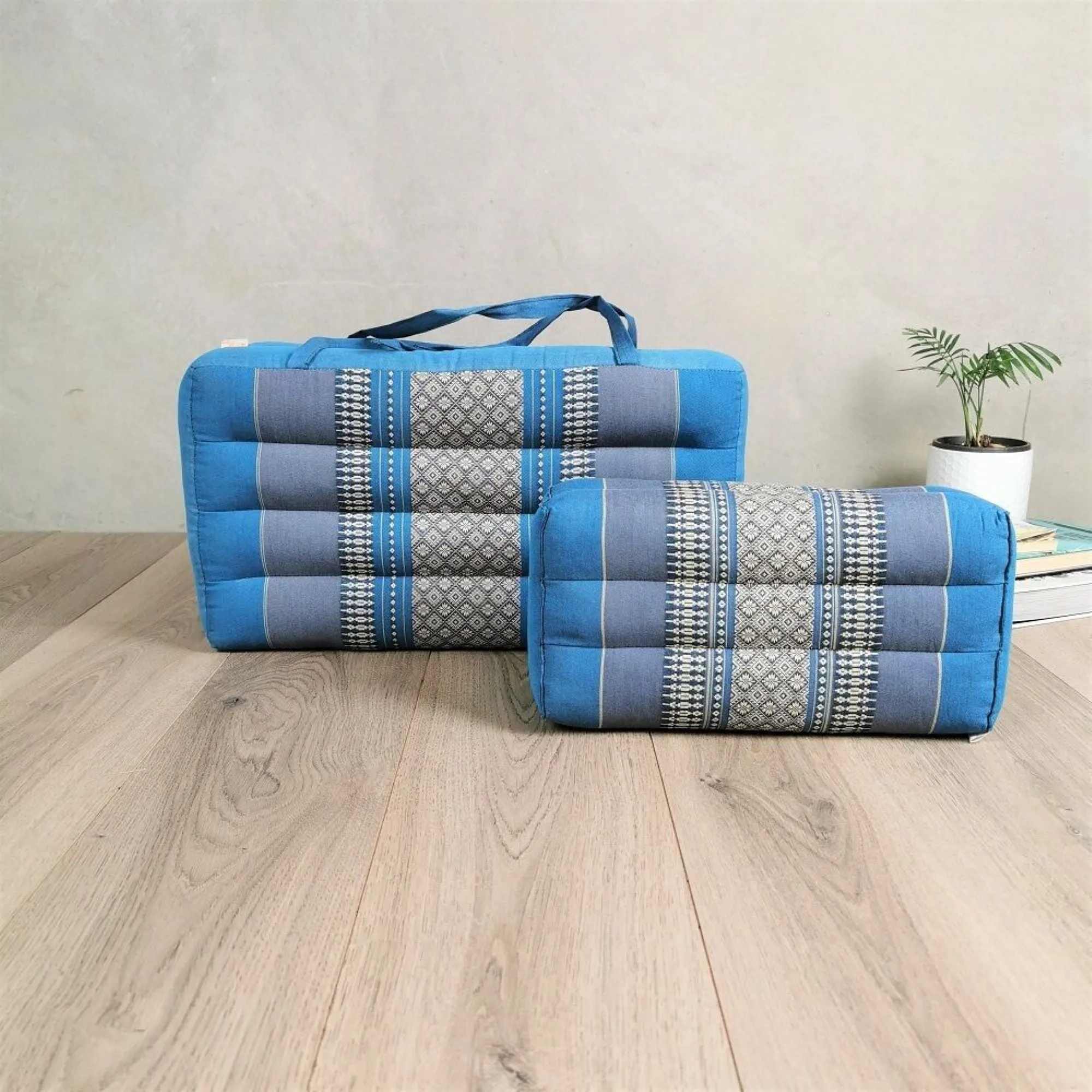 Thai kapok cushion Foldable Meditation Cushion   Seating Block Set RedEle.