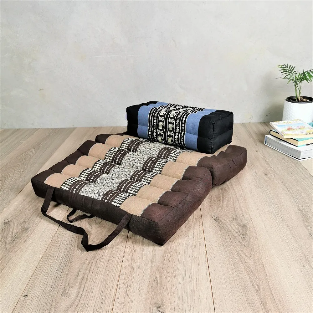Thai kapok cushion Foldable Meditation Cushion   Seating Block Set RedEle.