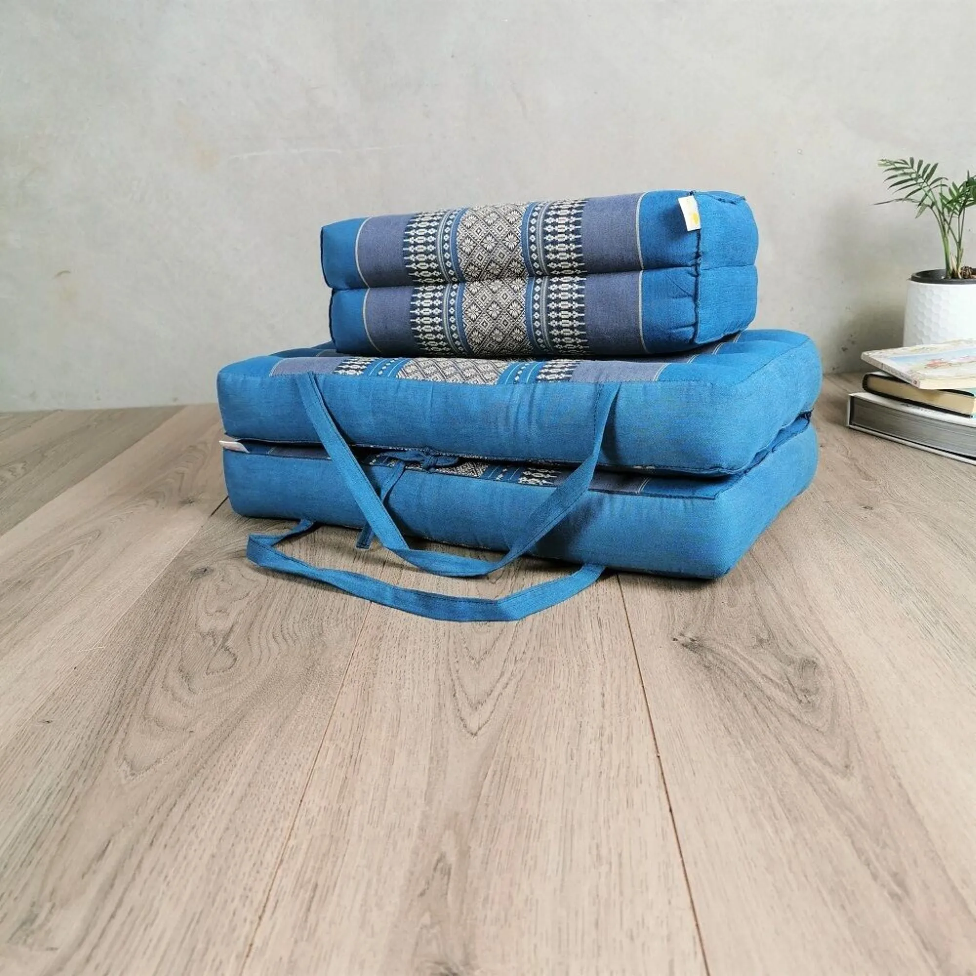 Thai kapok cushion Foldable Meditation Cushion   Seating Block Set RedEle.