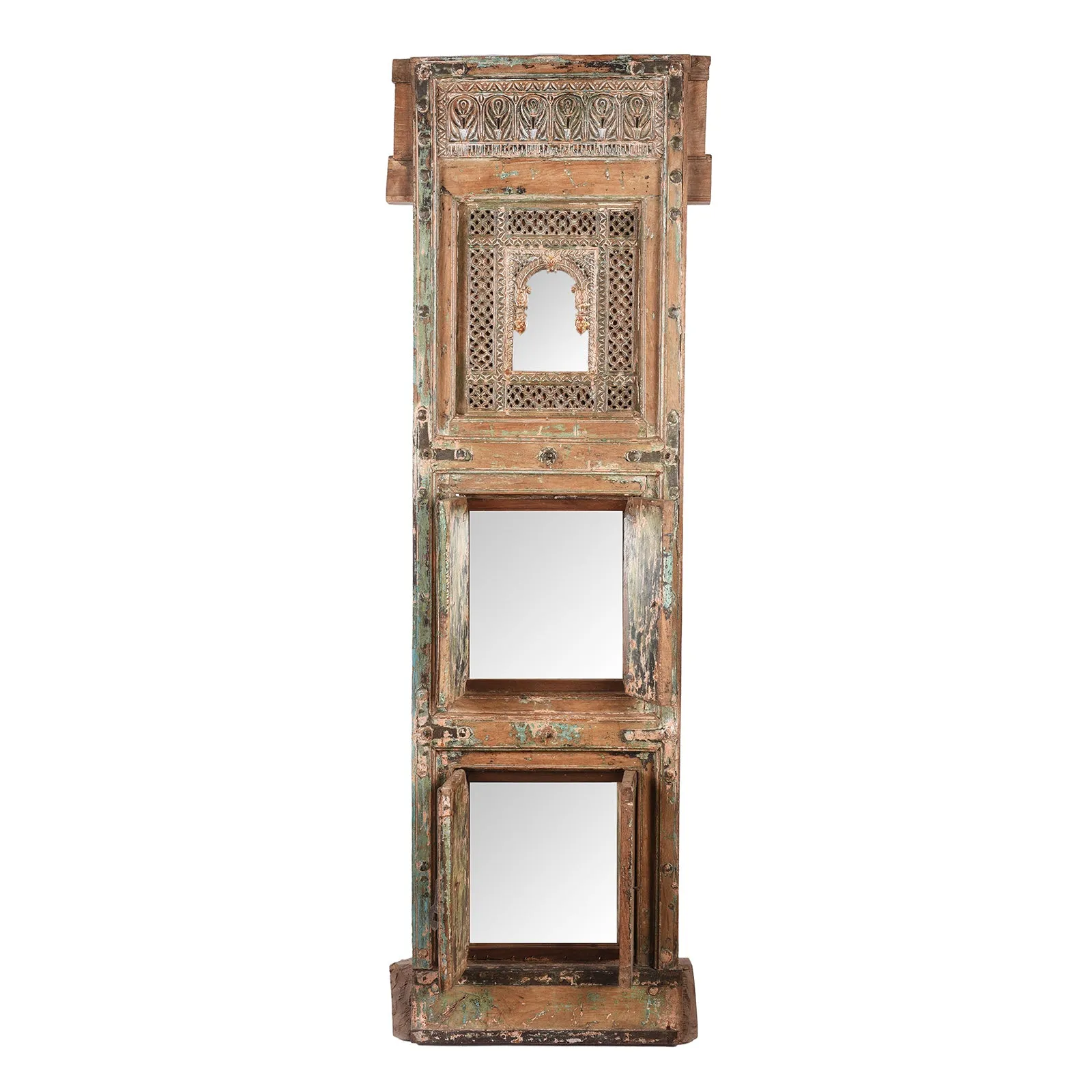 Tiwalia Shrine Panel Mirror From Bikaner - 19th Century