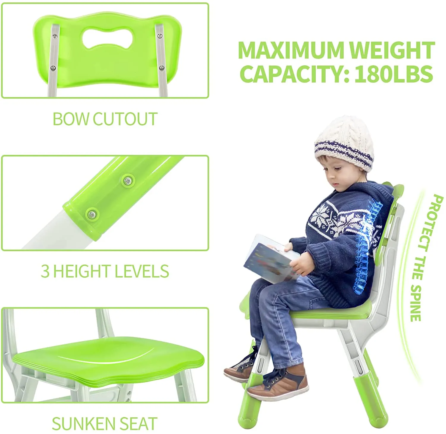 Toddler Table and Chairs Set Height-Adjustable Scrubtable for 4 kids
