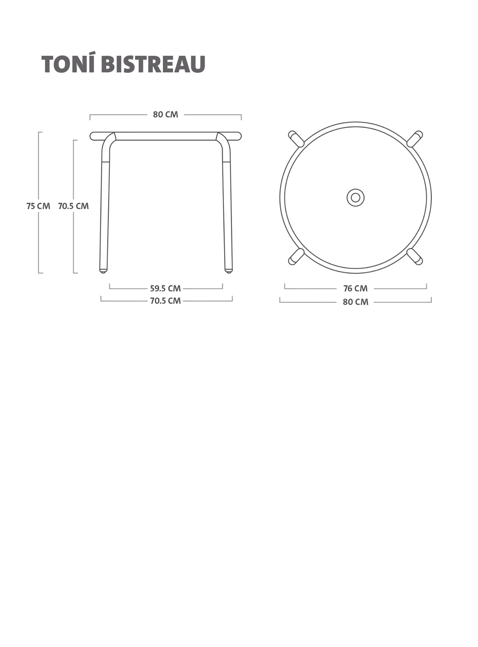Toní Bistreau Outdoor Table<br> 4-places
