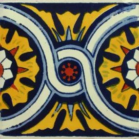 Traditional Mexican Border Tile - Flor De Coral