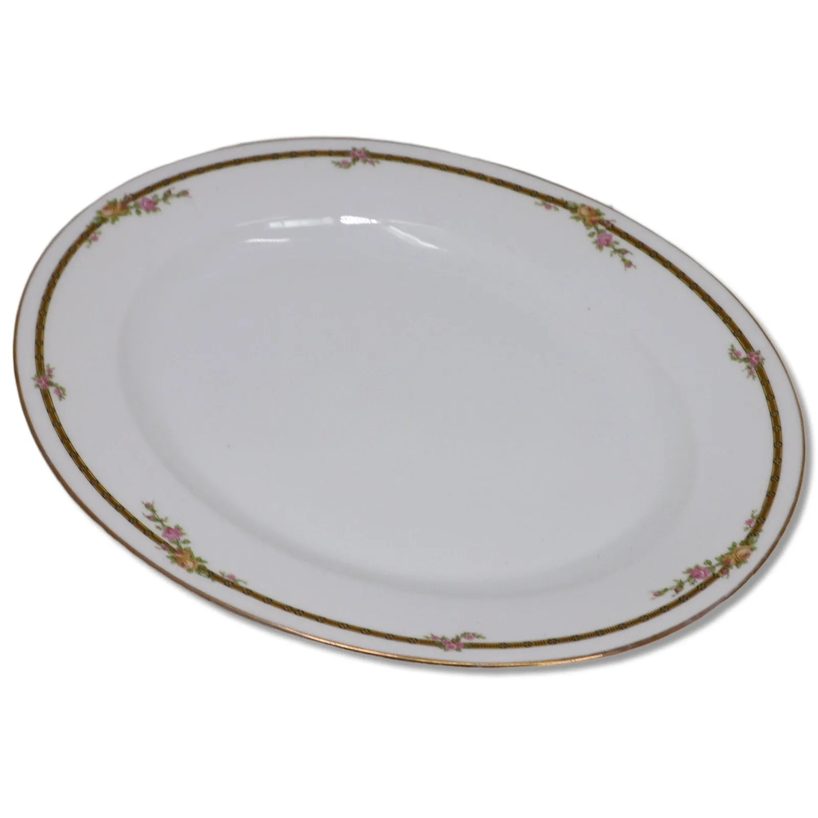 Tressemanes Vogt 3pc TV Limoges 6928 2 10" Serving Bowls 14" Platter Pink Rose