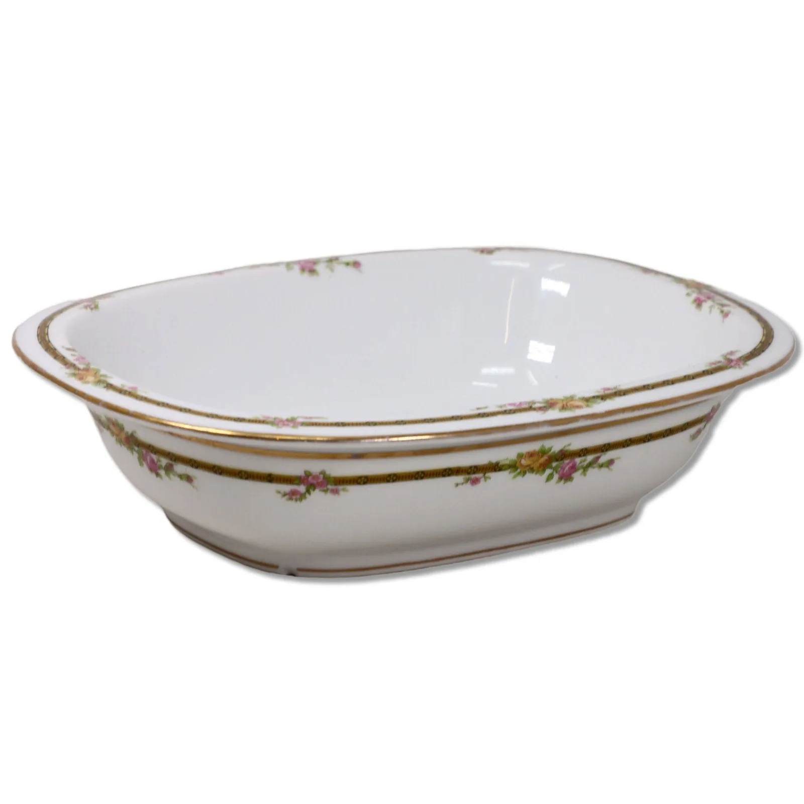 Tressemanes Vogt 3pc TV Limoges 6928 2 10" Serving Bowls 14" Platter Pink Rose