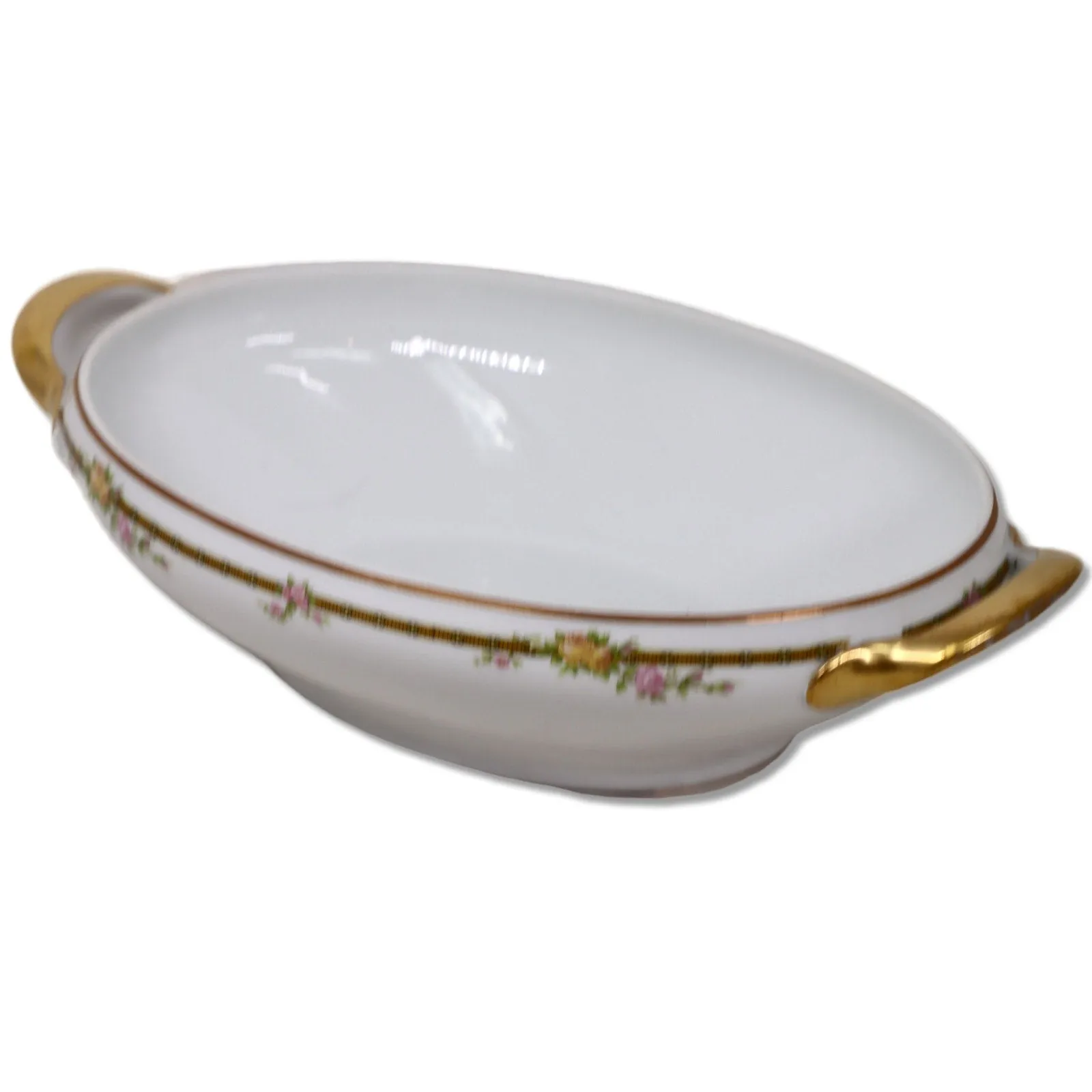 Tressemanes Vogt 3pc TV Limoges 6928 2 10" Serving Bowls 14" Platter Pink Rose