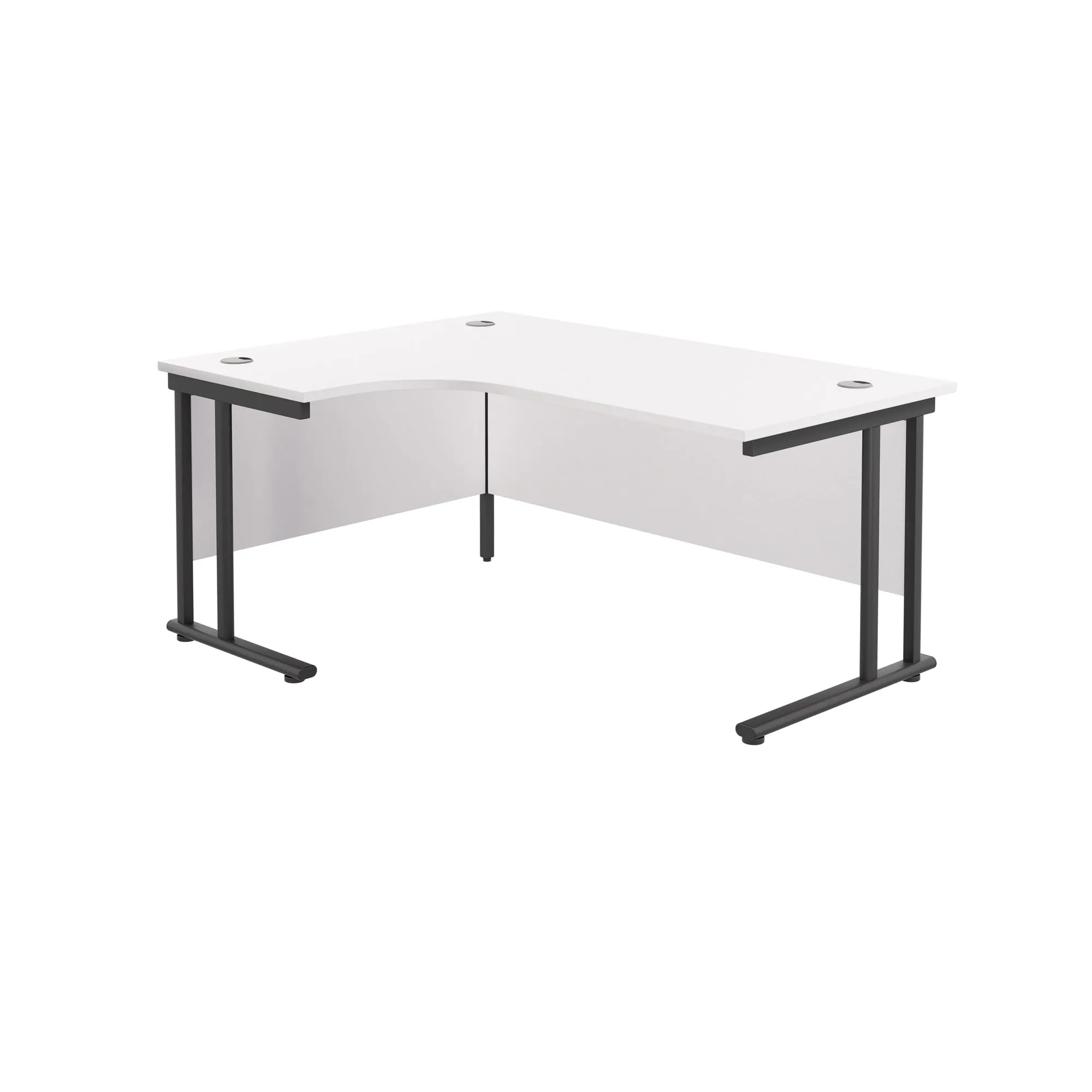 Twin Upright Left Hand 1600mm Crescent Desk