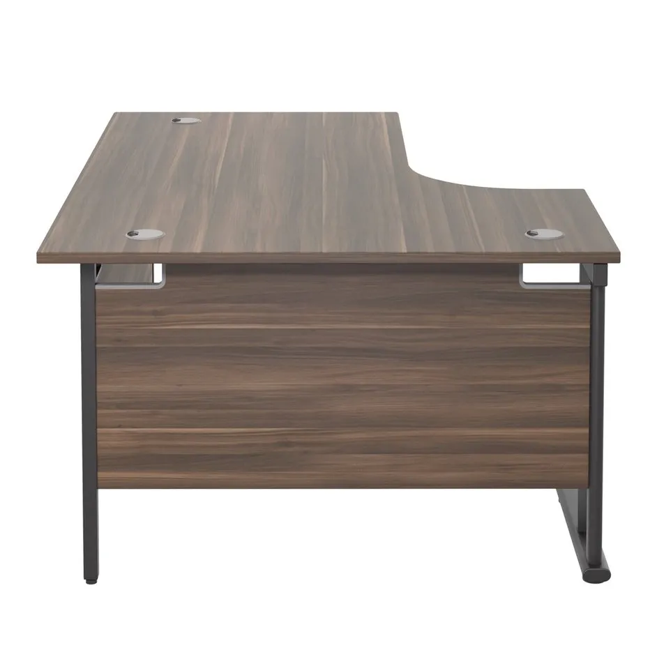 Twin Upright Left Hand 1800mm Crescent Desk