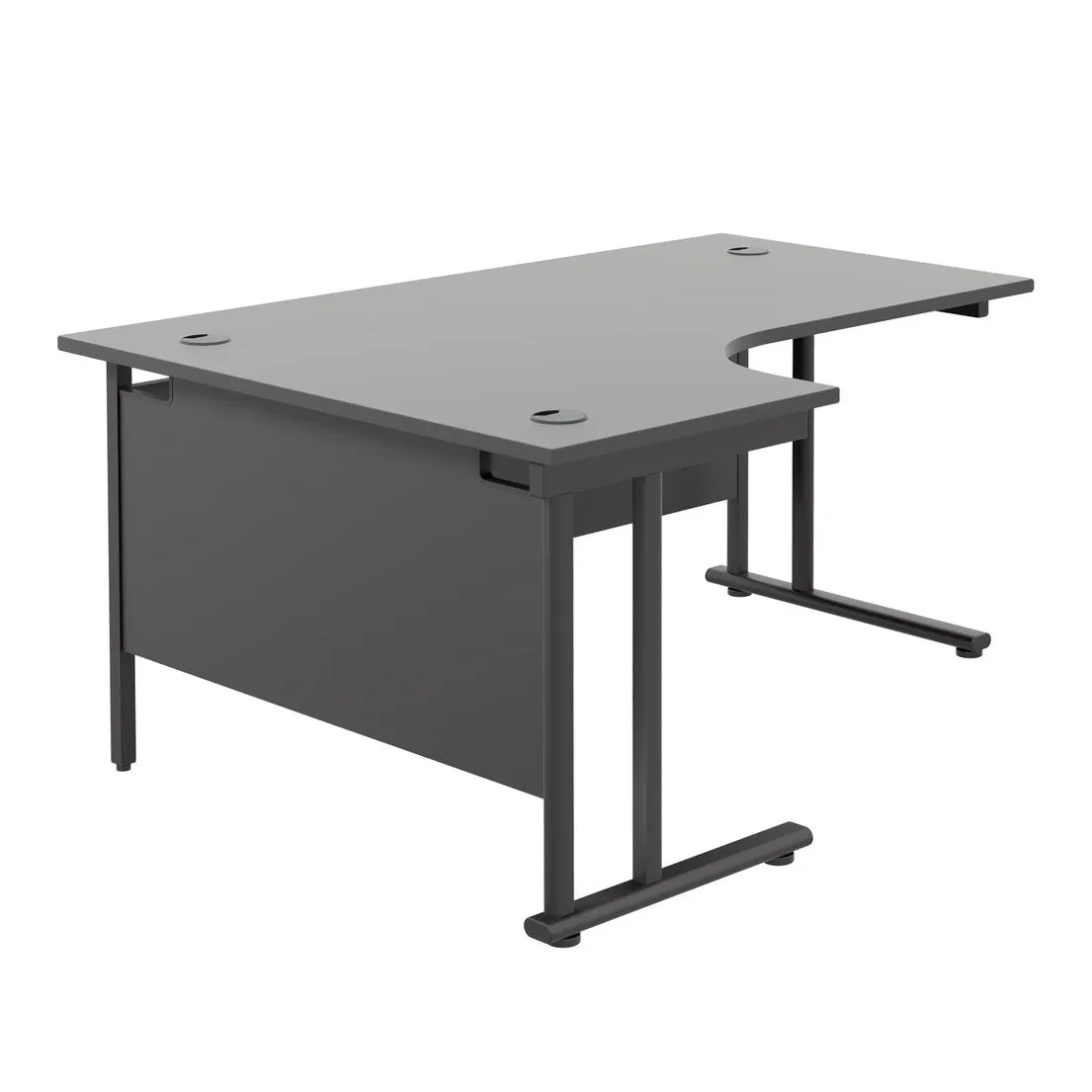 Twin Upright Left Hand 1800mm Crescent Desk