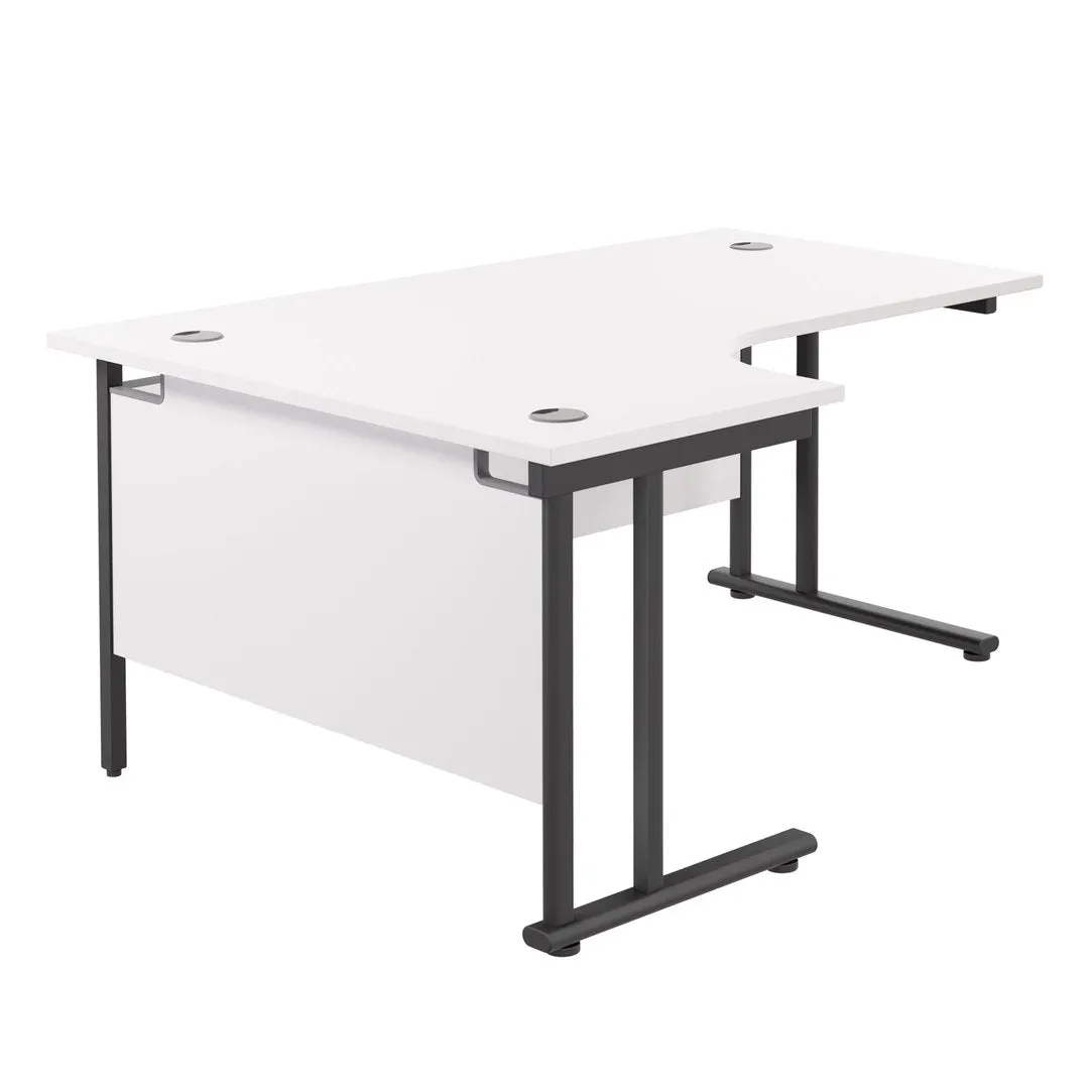 Twin Upright Left Hand 1800mm Crescent Desk