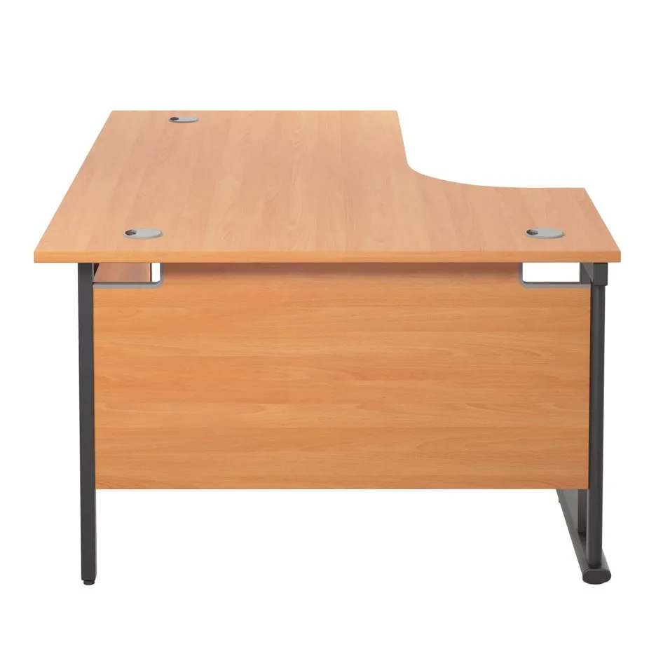 Twin Upright Left Hand 1800mm Crescent Desk