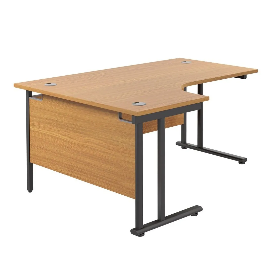 Twin Upright Left Hand 1800mm Crescent Desk