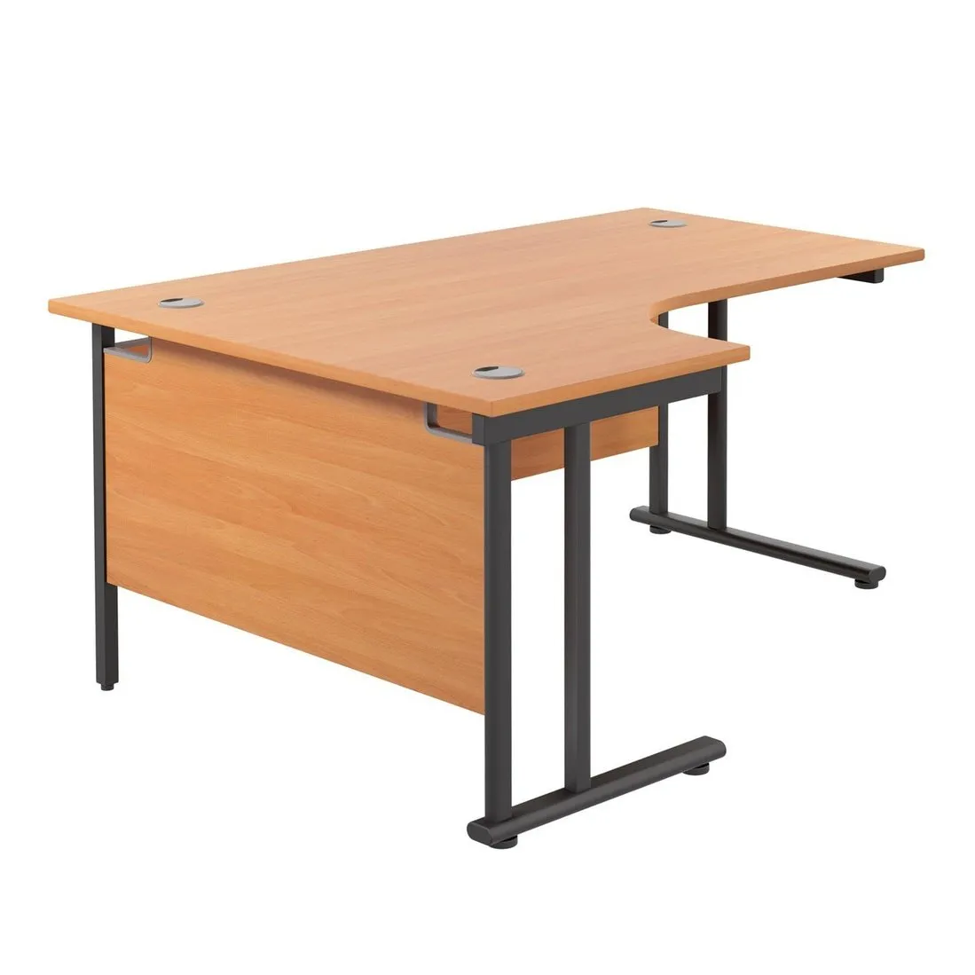 Twin Upright Left Hand 1800mm Crescent Desk